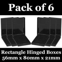 6x Rectangle Hinged Jewellery Gift Boxes Pendant Earrings Necklace Foam Padded