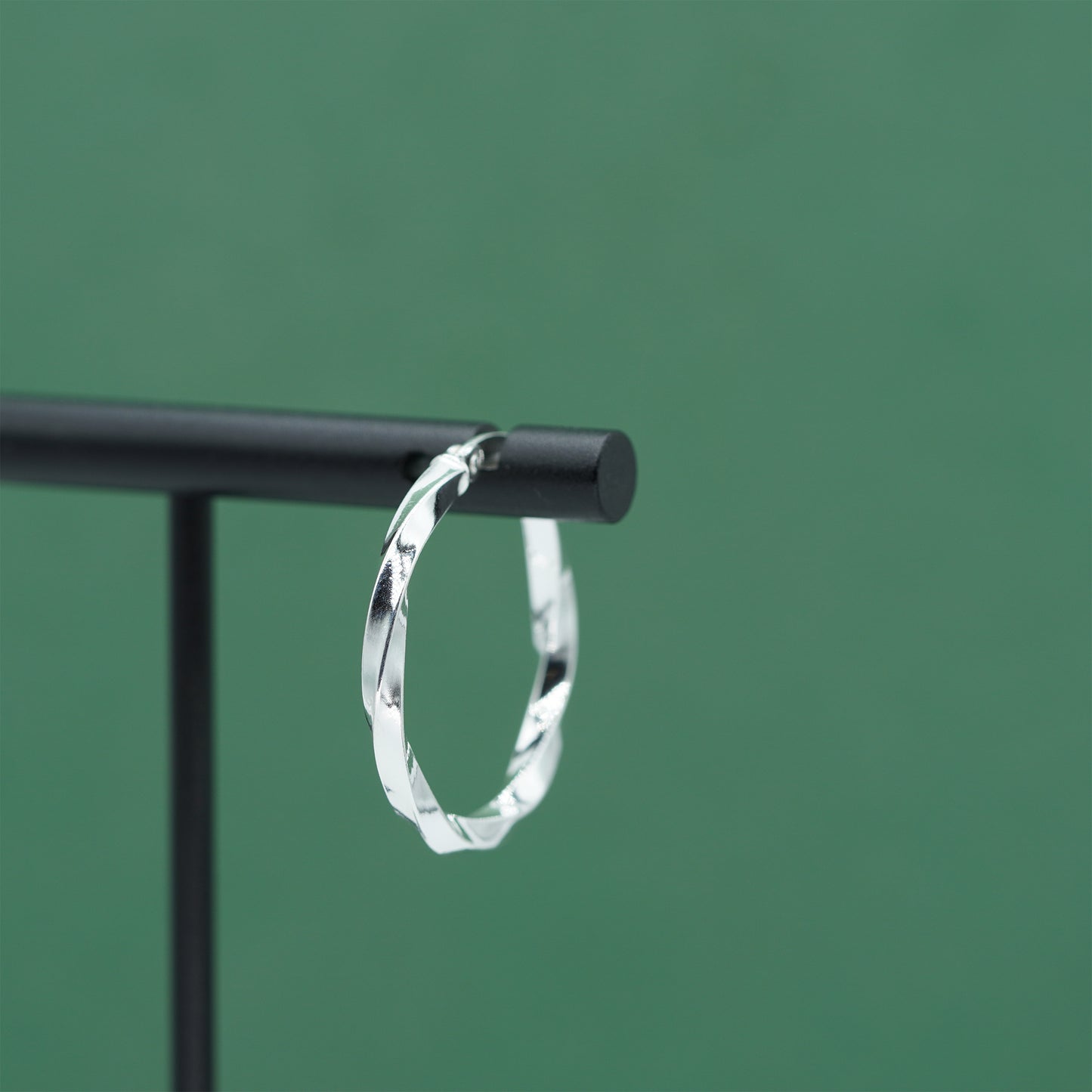 925 Sterling Silver Twisted Hoop Earrings