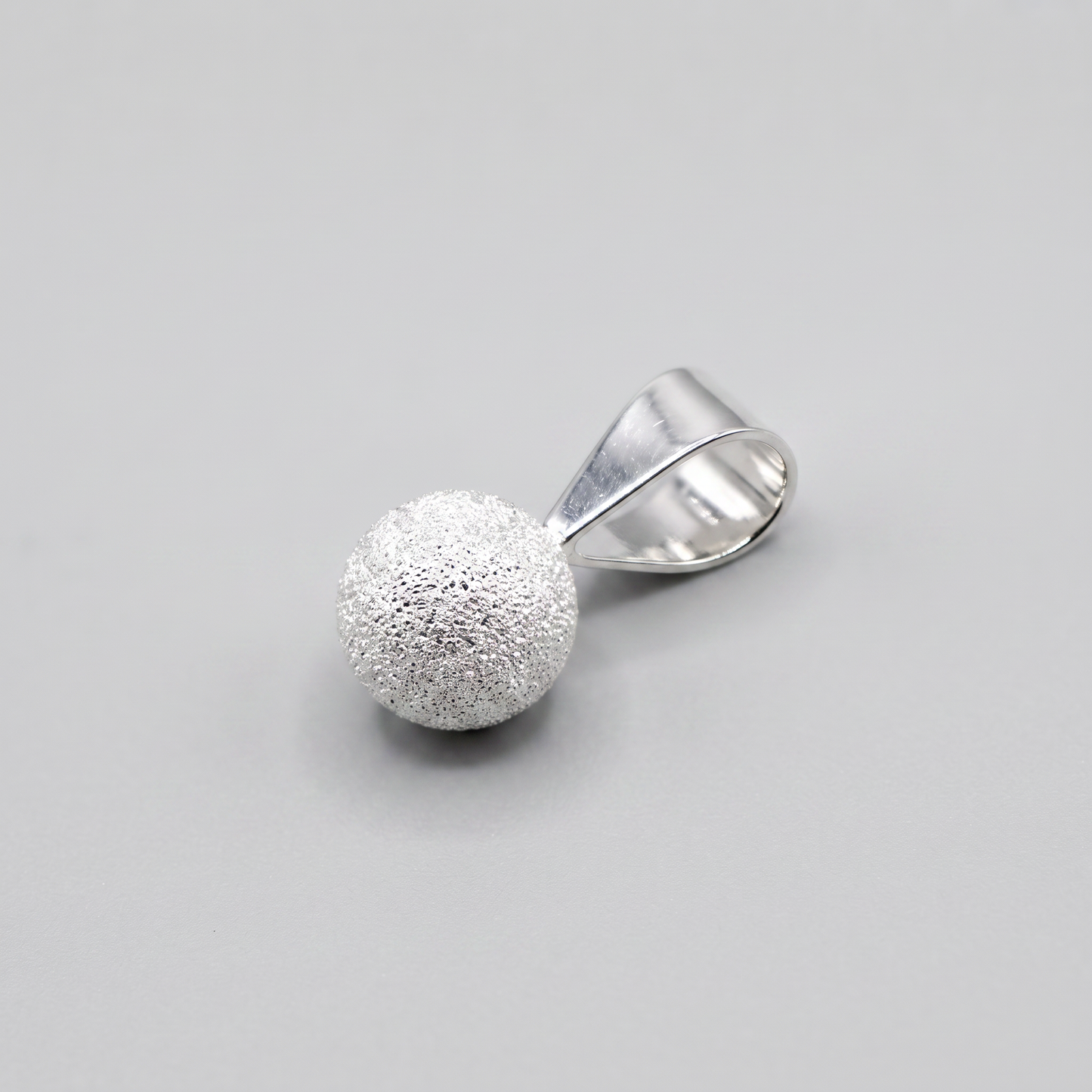 925 Sterling Silver 7mm Frosted Ball Pendant