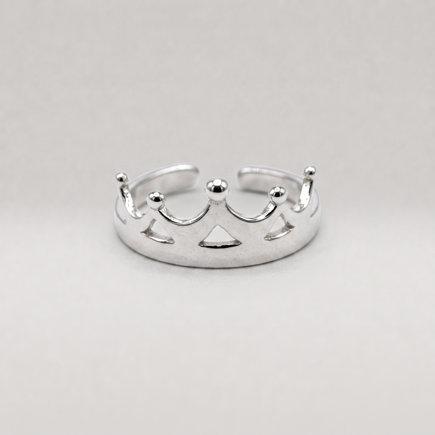 925 Sterling Silver Crown Toe/Adjustable Ring