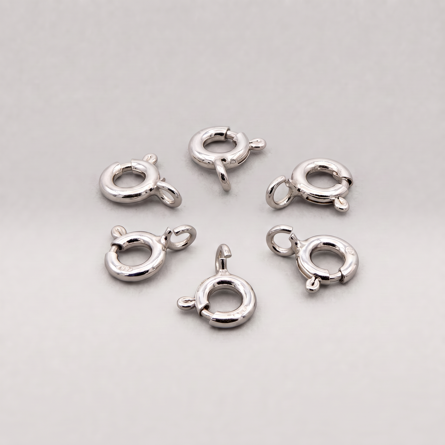 925 Sterling Silver Bolt Ring Clasp Necklace Chain Repair Open 5mm (6x)