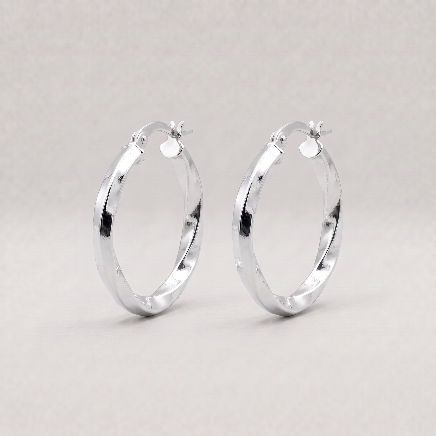 925 Sterling Silver Twisted Hoop Earrings