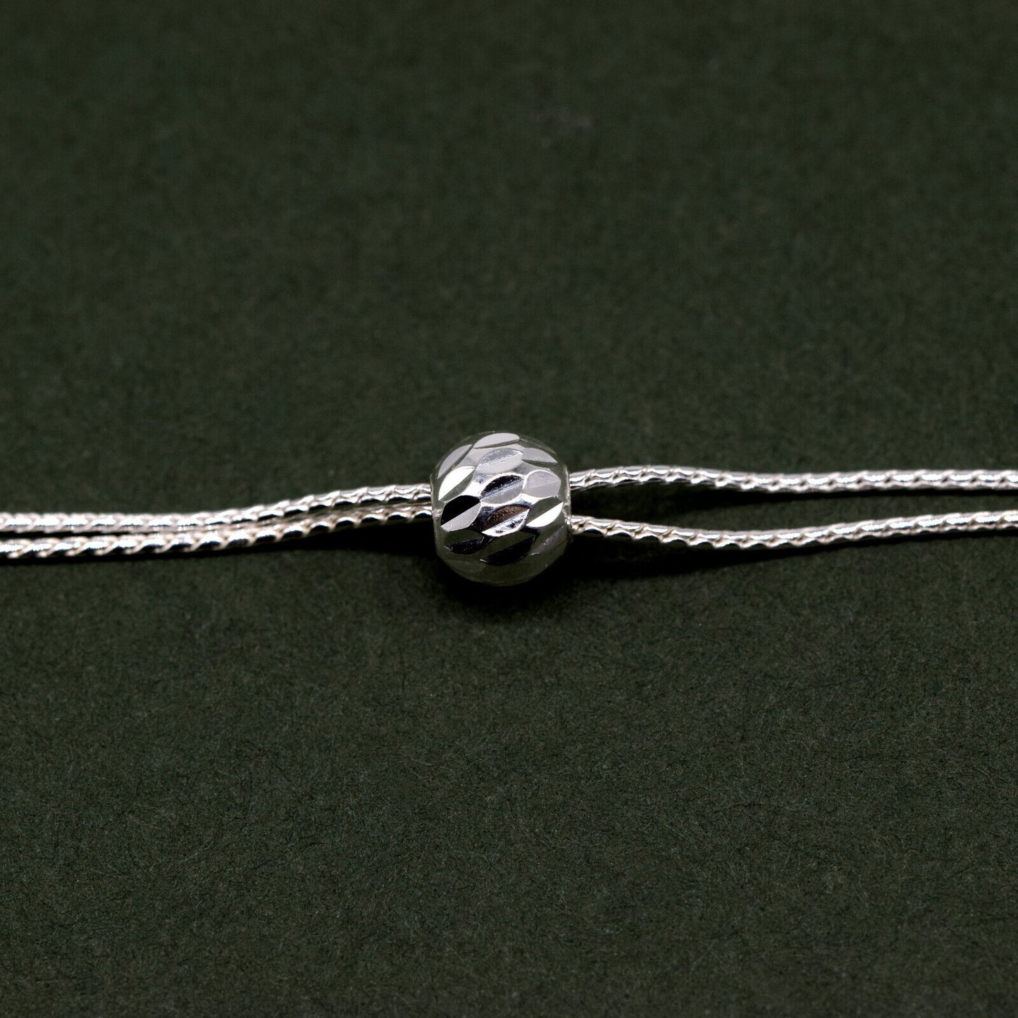 925 Sterling Silver Slider 18” Wheat Chain Necklace For Children