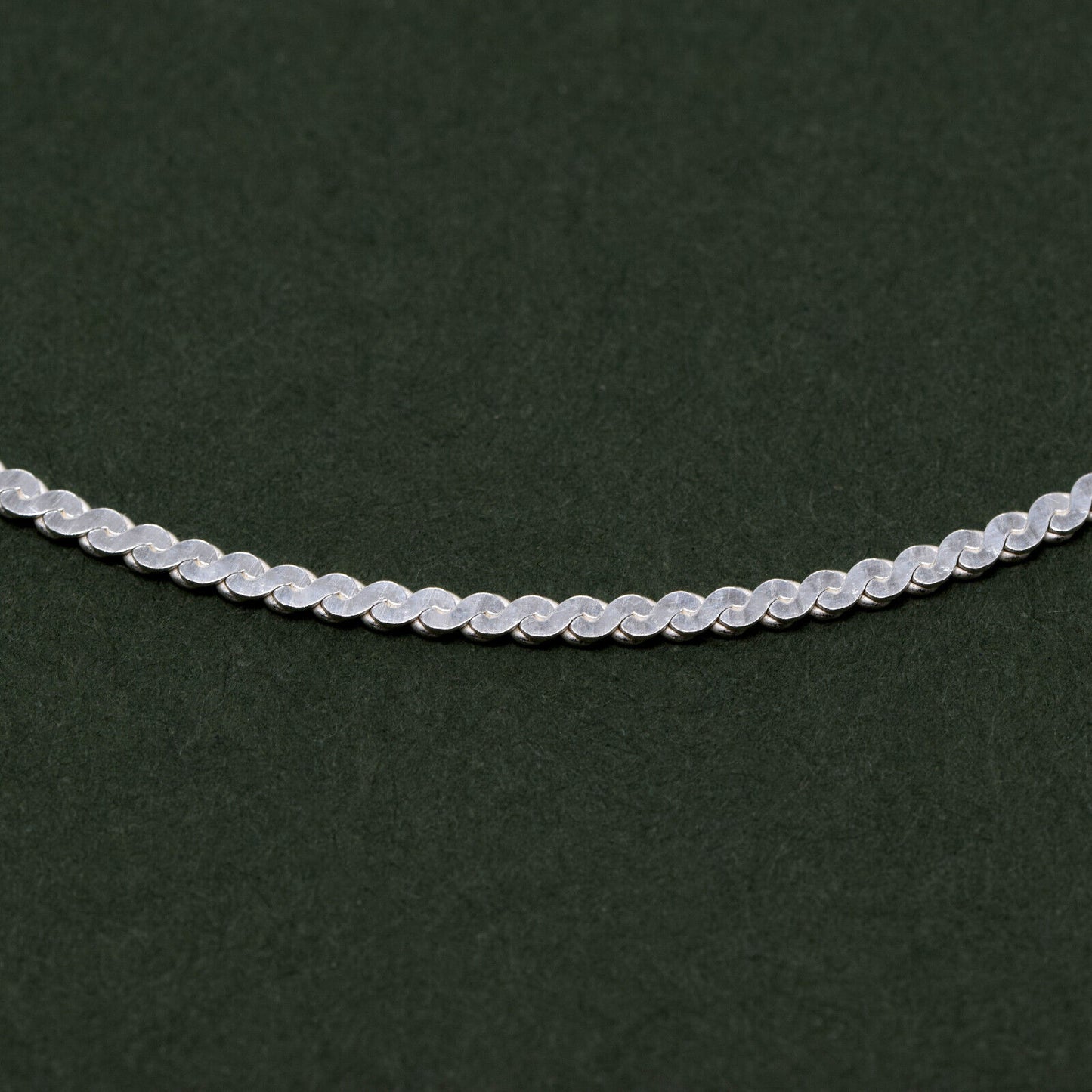 925 Sterling Silver S-Wave Herringbone Chain Bracelet