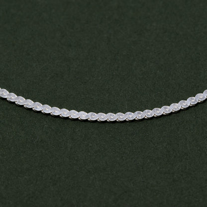 925 Sterling Silver S-Wave Herringbone Chain Bracelet