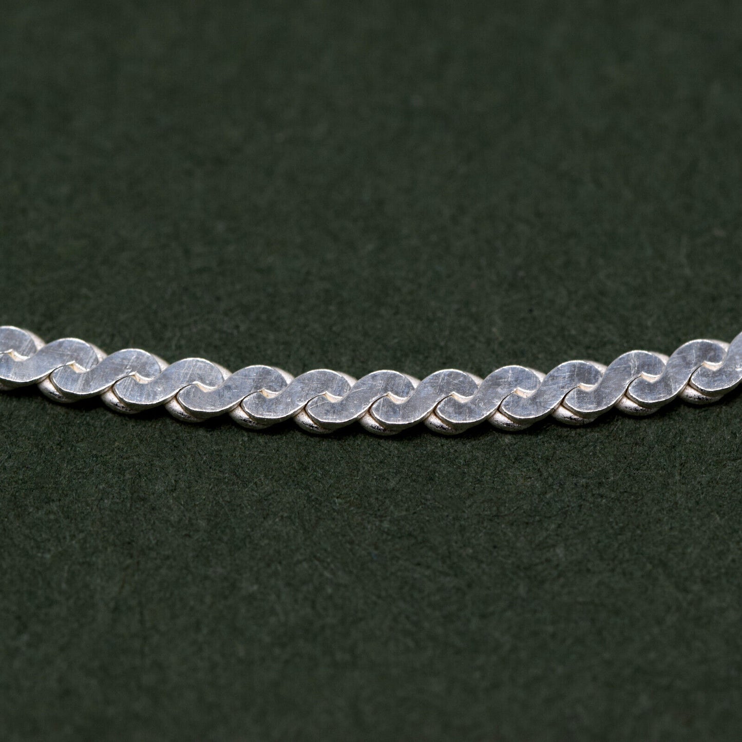 925 Sterling Silver S-Wave Herringbone Chain Bracelet