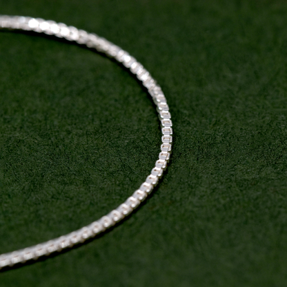 925 Sterling Silver 0.9mm Box Chain Bracelet