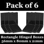 6x Rectangle Hinged Jewellery Gift Boxes Pendant Earrings Necklace Foam Padded