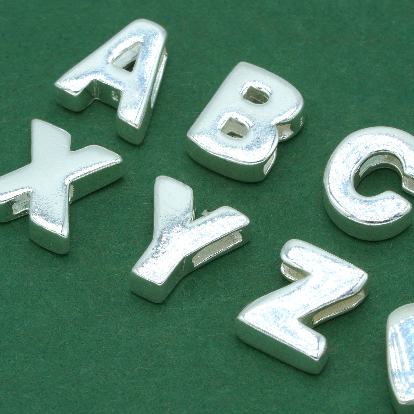 925 Sterling Silver Letter Threader Charm A-Z & Heart