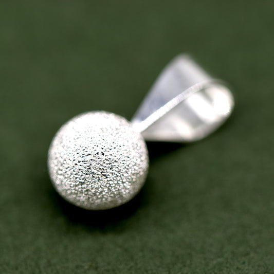 925 Sterling Silver 7mm Frosted Ball Pendant