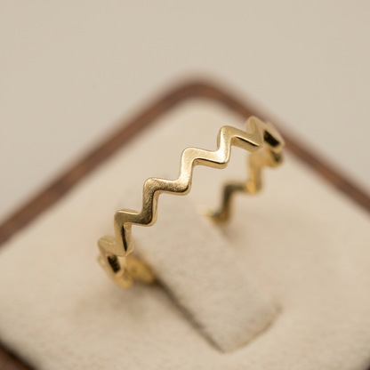 Flash Gold Plated Wave Zig Zag Ring