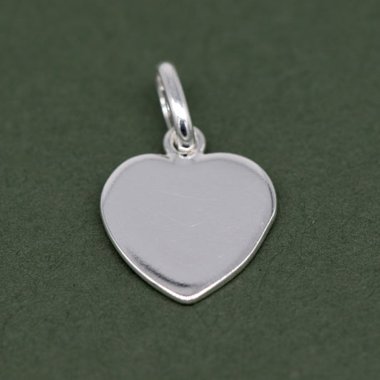 925 Sterling Silver Flat Heart Pendant