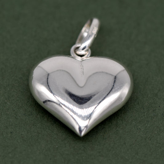 925 Sterling Silver Puffed Heart Pendant