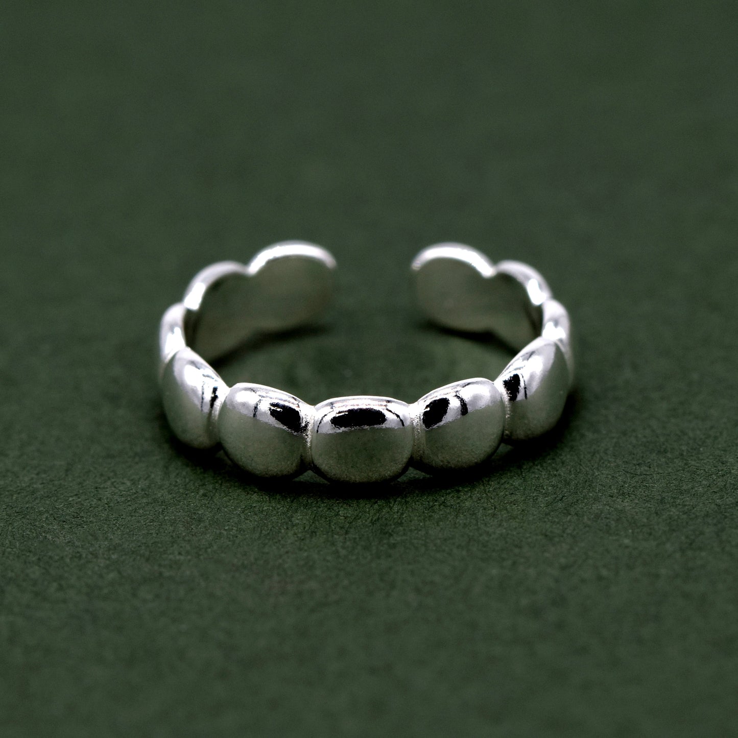 925 Sterling Silver Bubble Toe/Adjustable Ring