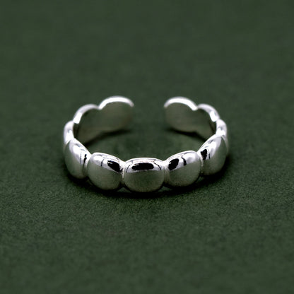 925 Sterling Silver Bubble Toe/Adjustable Ring