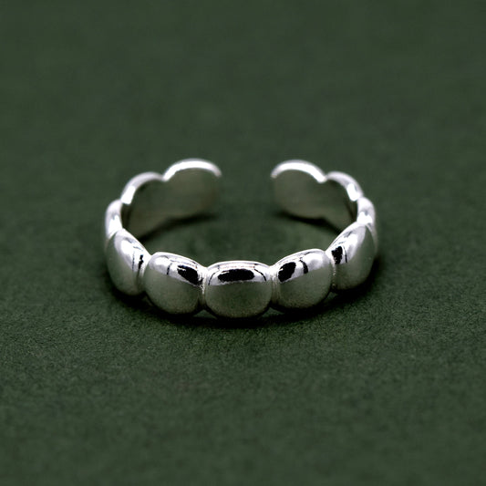 925 Sterling Silver Bubble Toe/Adjustable Ring
