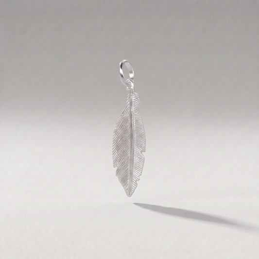 925 Sterling Silver Feather Pendant