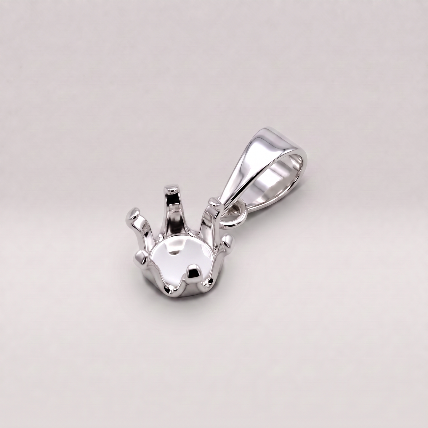 925 Sterling Silver Round 6 Claw Pendant 7mm in Diameter