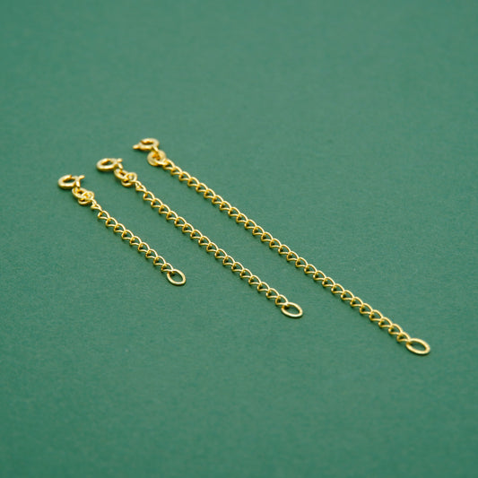 Gold Plated 925 Sterling Silver Chain Extender Necklace/Bracelet Extension
