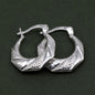 925 Sterling Silver Creole Style Hoop Earrings (Hexagon)