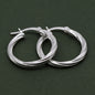 925 Sterling Silver Creole Style Twisted Hoop Earring 22mm