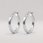 925 Sterling Silver Creole Style Square Tube Hoop Earring 20mm