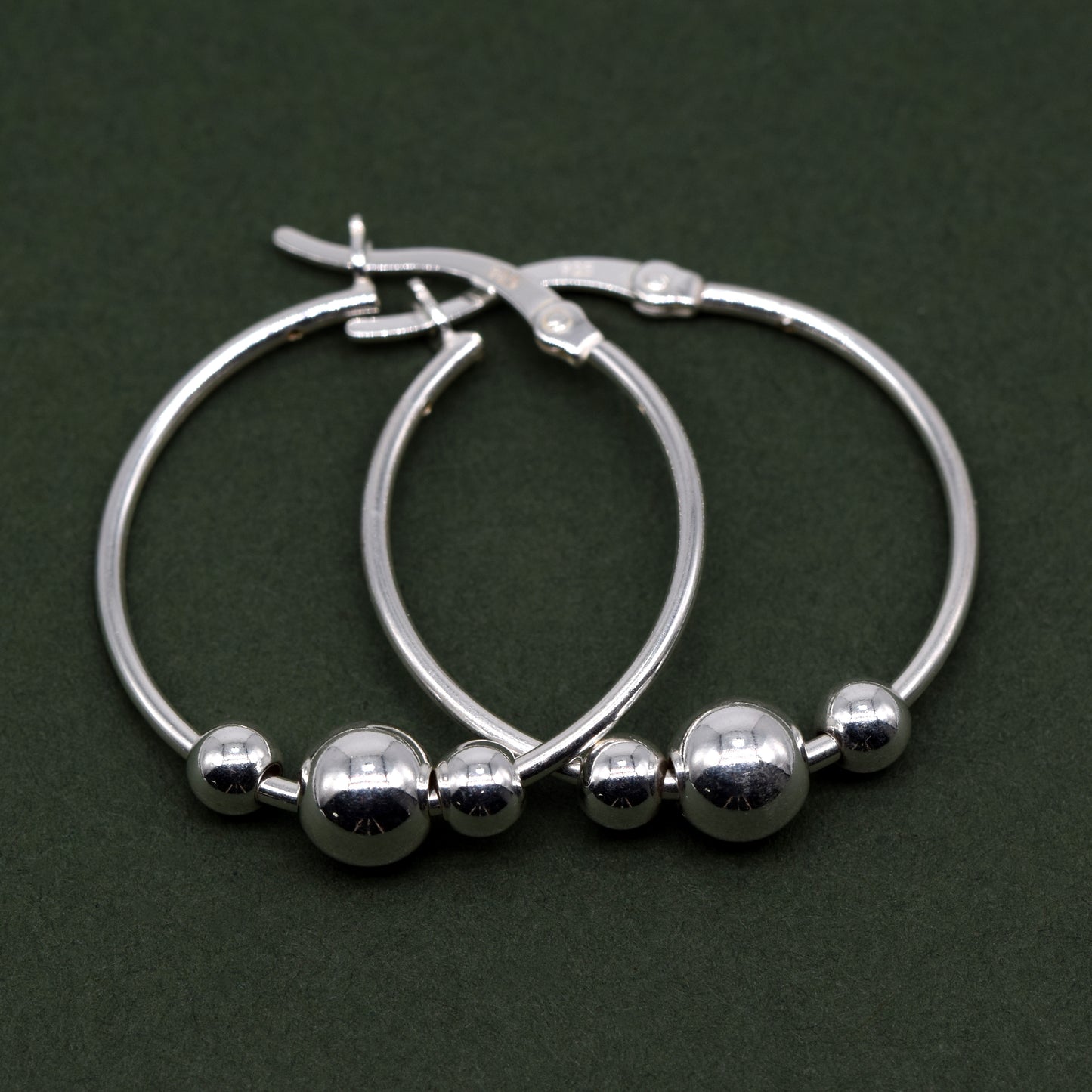 925 Sterling Silver Creole Style Square Tube Hoop Earring 20mm