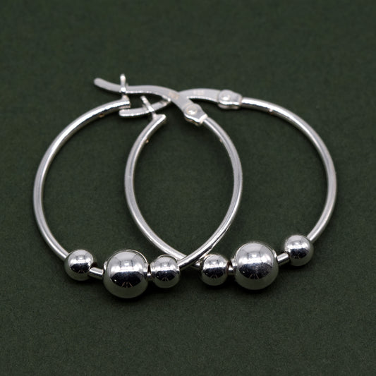 925 Sterling Silver Creole Style Square Tube Hoop Earring 20mm