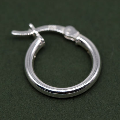 925 Sterling Silver Creole Style Hoop Earrings 14mm