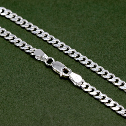 925 Sterling Silver 3mm Flat Curb Bracelet