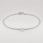 925 Sterling Silver Open Heart Anklet on Rolo Chain