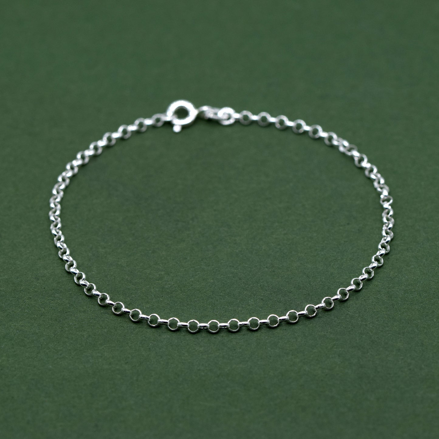 925 Sterling Silver 2.5mm Rolo Belcher Chain Bracelet