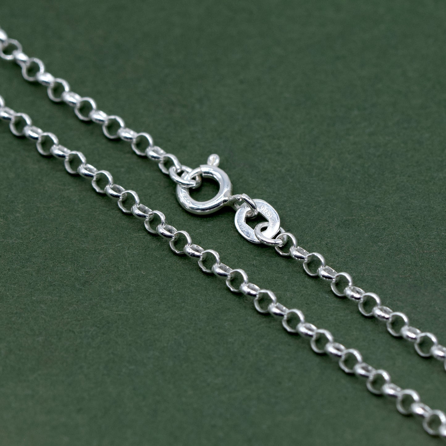 925 Sterling Silver 2.5mm Rolo Belcher Chain Bracelet