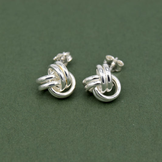 925 Sterling Silver Knot Stud Earrings