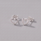 925 Sterling Silver Open Heart Stud Earrings