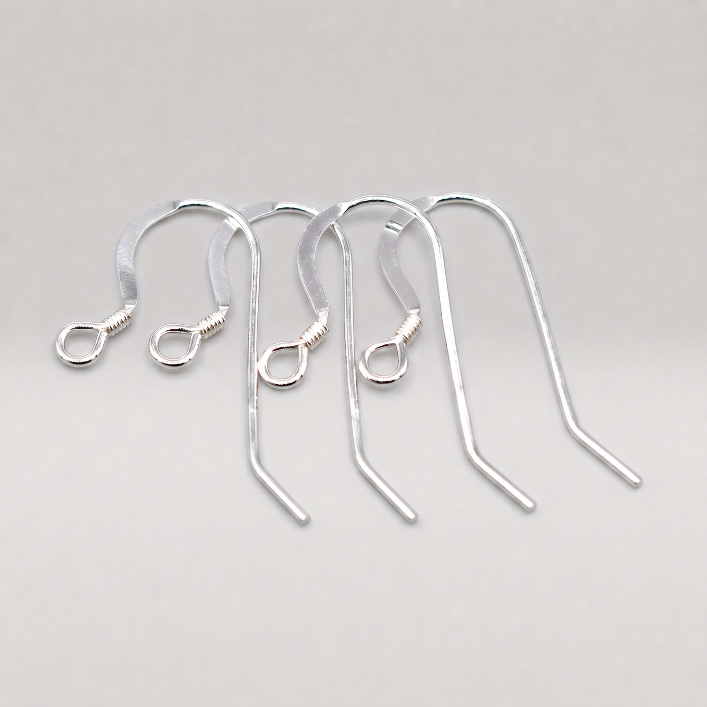 925 Sterling Silver French Wire Dropper Earring Hooks Jewellery Making (4x)