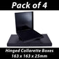 4 Square Collarette Hinged Jewellery Gift Boxes For Pendant Necklace Foam Padded