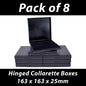 8 Square Collarette Hinged Jewellery Gift Boxes For Pendant Necklace Foam Padded