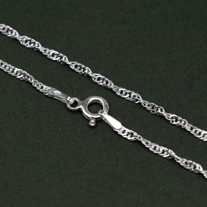 925 Sterling Silver 1.9mm Singapore Chain Bracelet