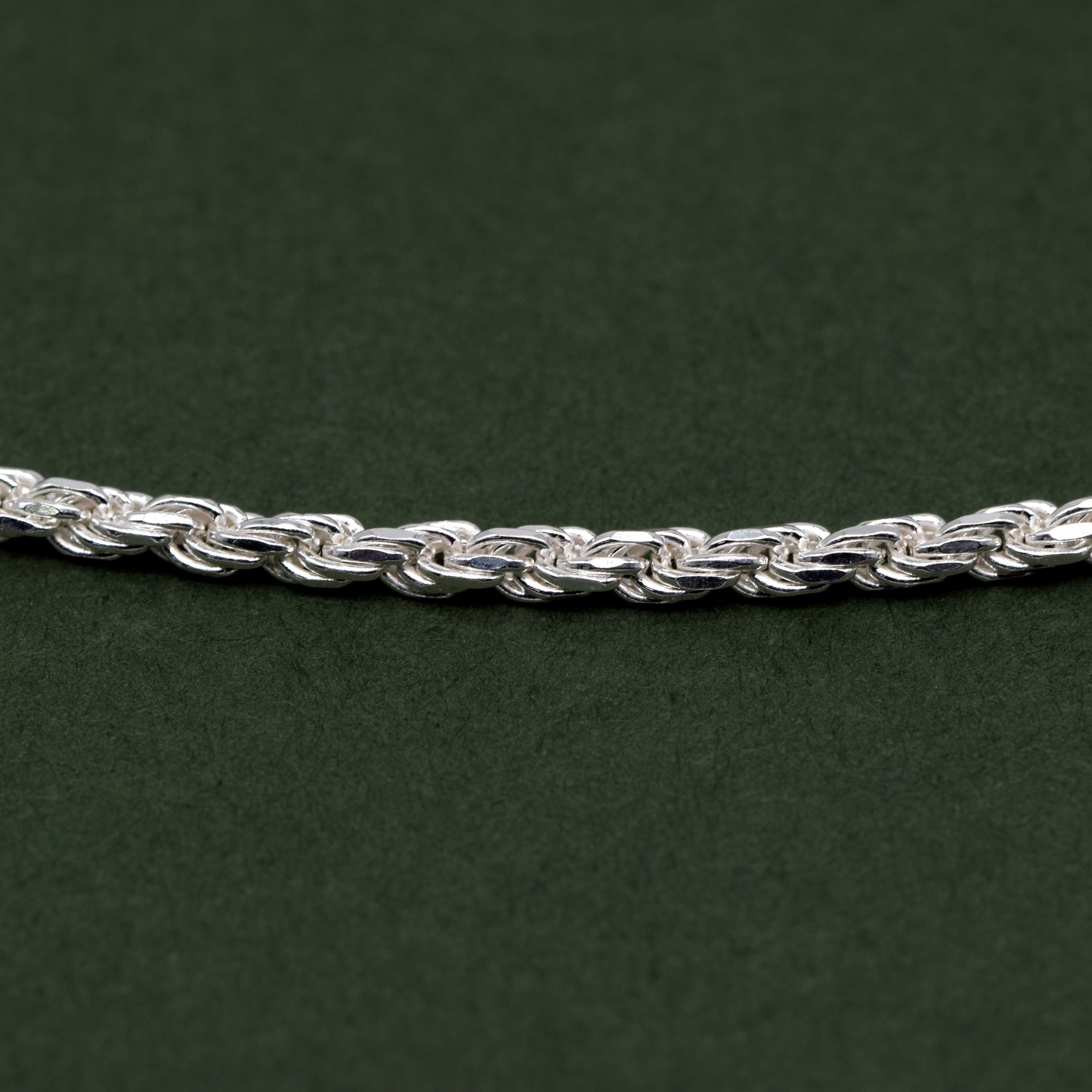 Sterling Silver 2.3mm Rope Chain Bracelet