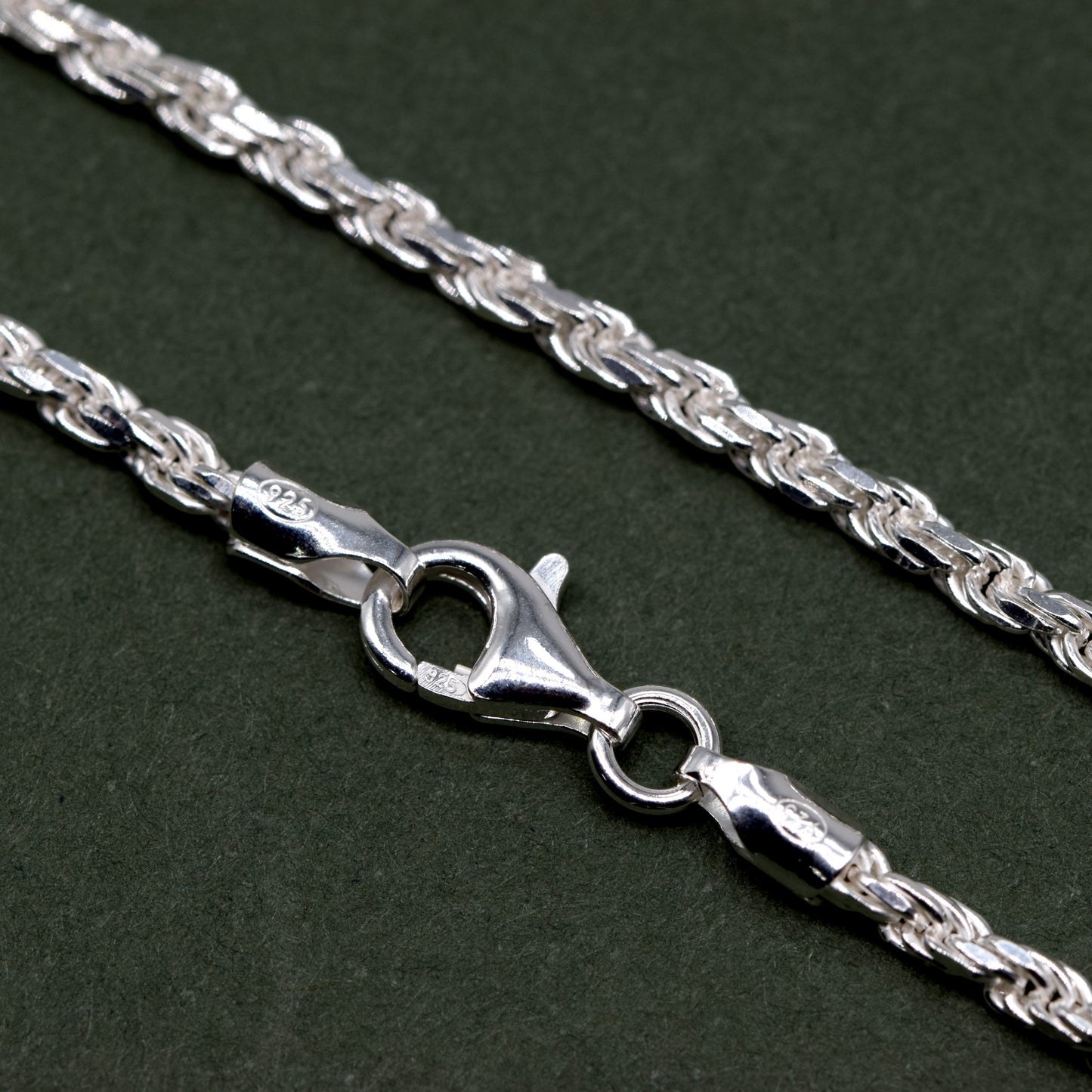 Sterling Silver 2.3mm Rope Chain Bracelet