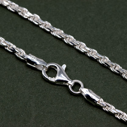 Sterling Silver 2.3mm Rope Chain Bracelet