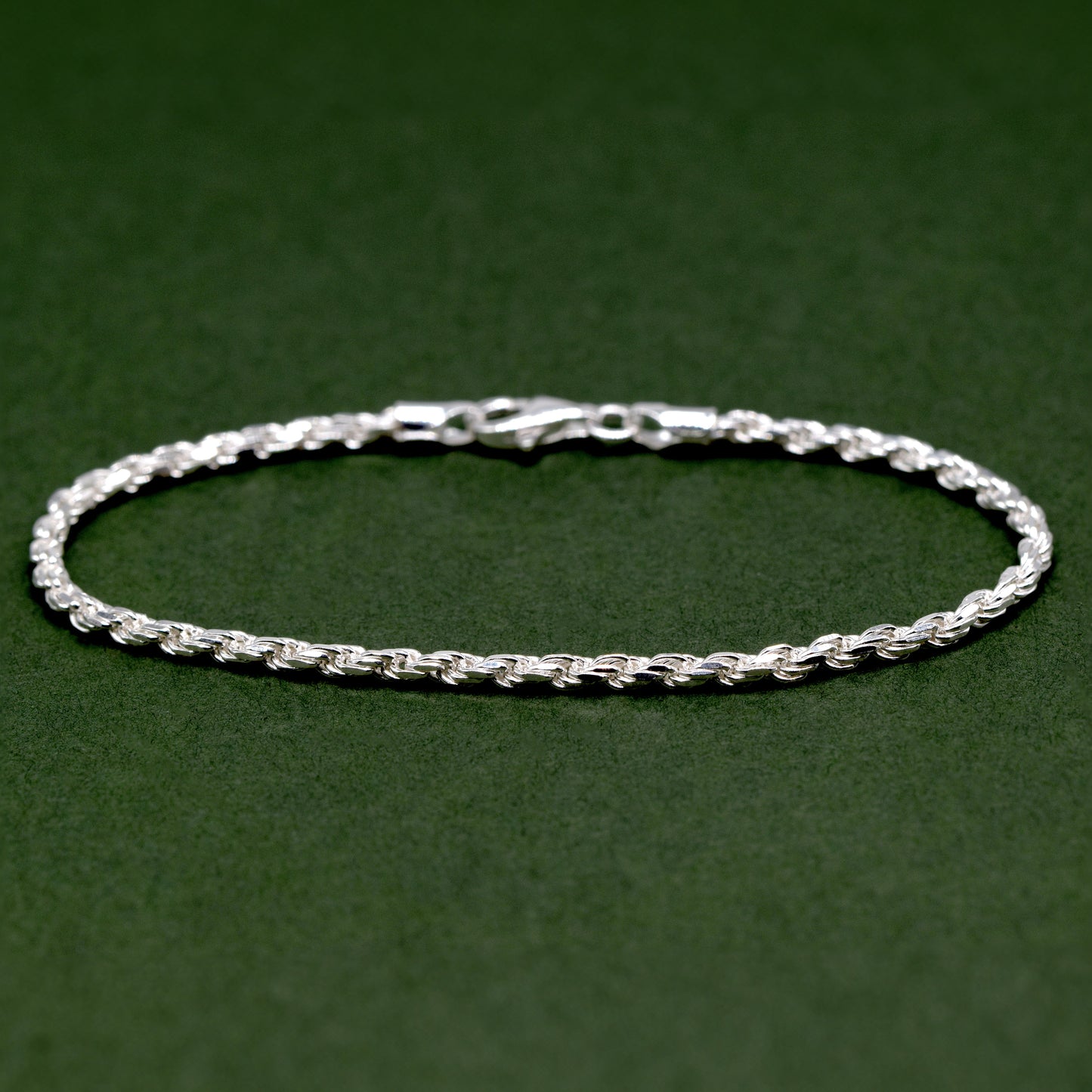 Sterling Silver 2.3mm Rope Chain Bracelet