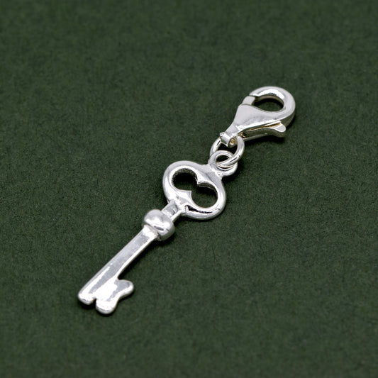 925 Sterling Silver 19mm Key Charm