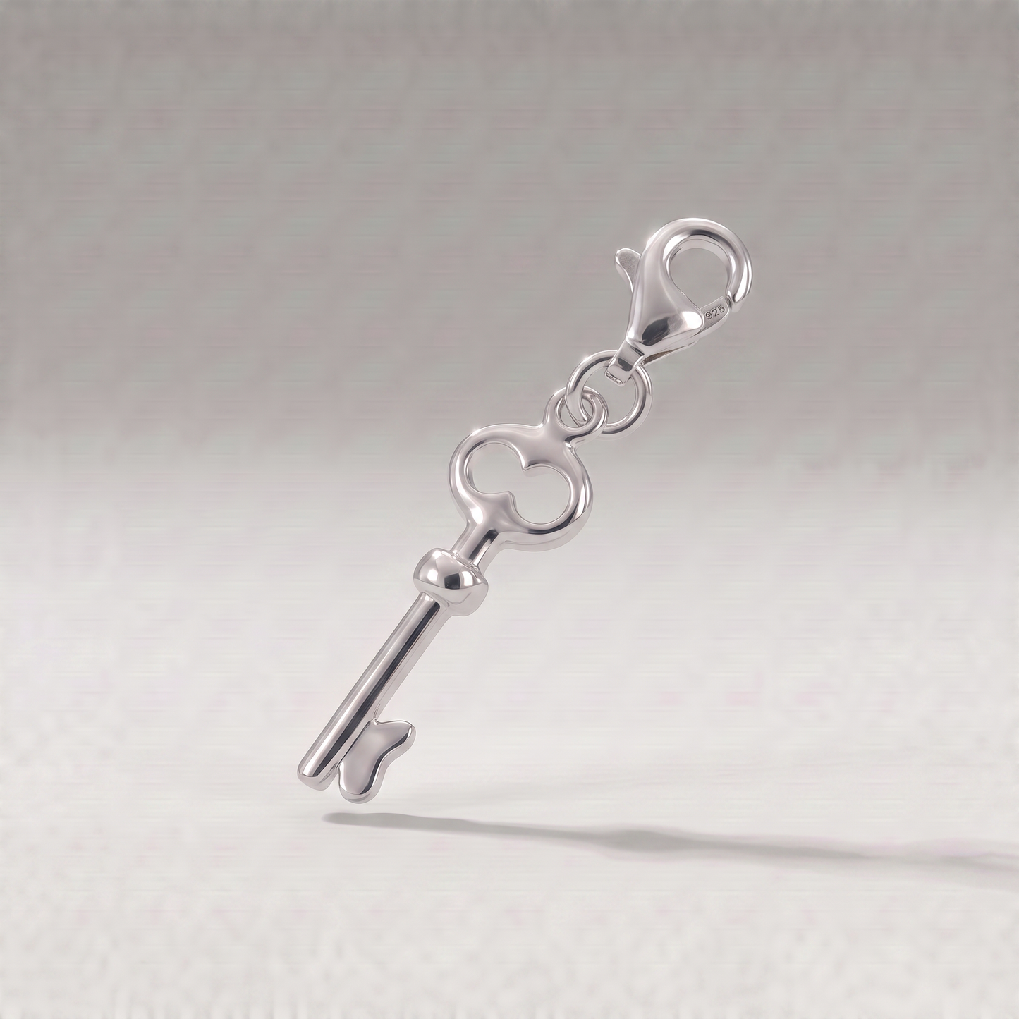 925 Sterling Silver 19mm Key Charm