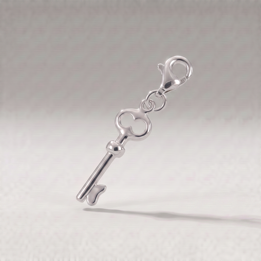 925 Sterling Silver 19mm Key Charm