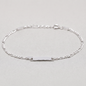 925 Sterling Silver Figaro Chain ID Bracelet Adjustable 6"-7"
