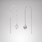 925 Threader/Dropper Diamond Cut Heart Dropper Earrings