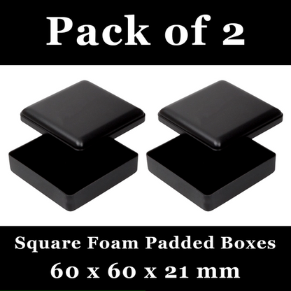 2x Square Jewellery Gift Boxes For Pendant Earrings Necklace Foam Padded