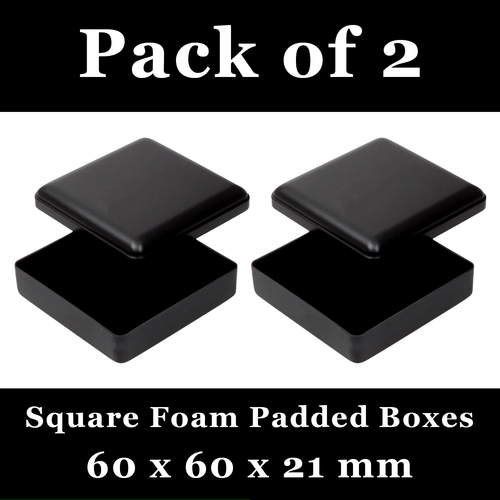 2x Square Jewellery Gift Boxes For Pendant Earrings Necklace Foam Padded